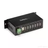 „StarTech.com“ 7 prievadų USB 2.0 šakotuvas – metalinis pramoninis USB-A šakotuvas su ESD apsauga ir 350 W viršįtampių apsauga – montuojamas ant DIN bėgelio, sienos ar stalo – TAA atitinkantis USB plėtiklis