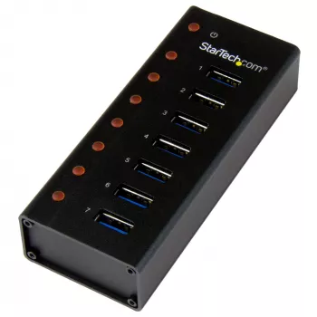 StarTech.com 7 prievadų USB 3.0 šakotuvas – staliniam arba sieniniam montavimui, metalinis korpusas~7 prievadų USB 3.0 šakotuvas (5 Gbps) – staliniam arba sieniniam montavimui, metalinis korpusas