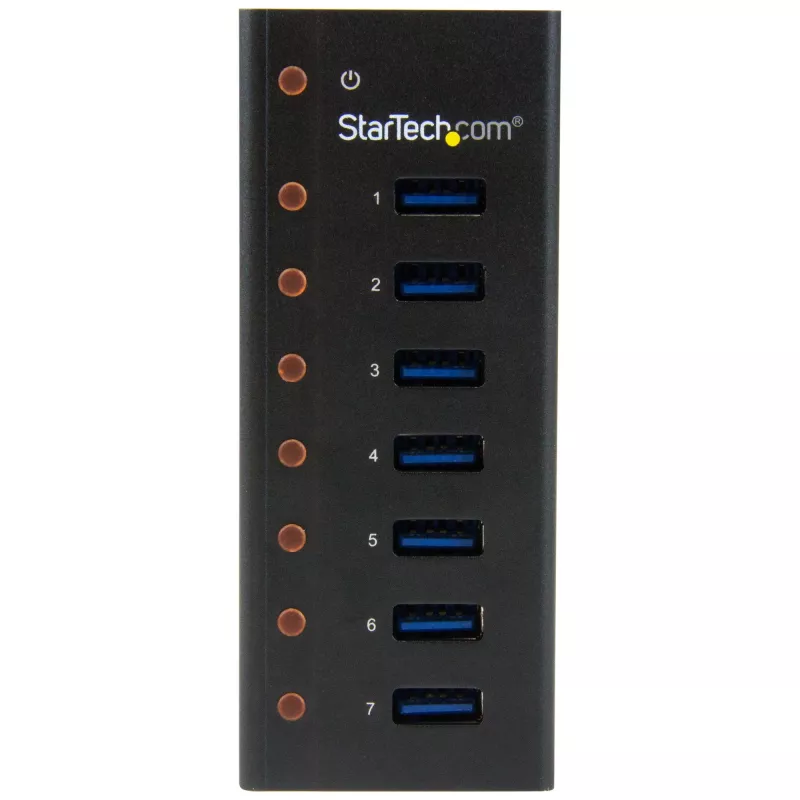 StarTech.com 7 prievadų USB 3.0 šakotuvas – staliniam arba sieniniam montavimui, metalinis korpusas~7 prievadų USB 3.0 šakotuvas (5 Gbps) – staliniam arba sieniniam montavimui, metalinis korpusas