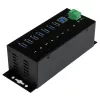StarTech.com 7 prievadų pramoninis USB 3.0 šakotuvas su ESD apsauga ~ 7 prievadų USB 3.0 šakotuvas (5 Gbps) - metalinis pramoninis USB-A šakotuvas su ESD apsauga ir 350 W apsauga nuo viršįtampių - montuojamas ant DIN bėgelio, sienos ar stalo - TAA reikalavimus atitinkantis USB plėstuvas
