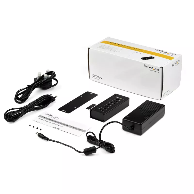 StarTech.com 7 prievadų USB įkrovimo stotelė su 5x 1A prievadais ir 2x 2A prievadais