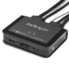 StarTech.com 2 prievadų DisplayPort KVM jungiklis - 4K 60Hz - kompaktiškas dviejų prievadų UHD DP 1.2 USB stalinis KVM jungiklis su 1,2 m laidais ir garsu - maitinamas per magistralę ir nuotoliniu perjungimu - „MacBook ThinkPad“