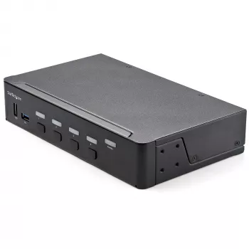 StarTech.com 4 prievadų HDMI KVM jungiklis – vienas monitorius 4K 60Hz Ultra HD HDR – Staliniam kompiuteriui skirtas HDMI 2.0 KVM jungiklis su 2 prievadų USB 3.0 šakotuvu (5 Gbps) ir 4x USB 2.0 HID, garsu – perjungimas sparčiaisiais klavišais – TAA