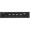 StarTech.com 4 prievadų HDMI KVM jungiklis – vienas monitorius 4K 60Hz Ultra HD HDR – Staliniam kompiuteriui skirtas HDMI 2.0 KVM jungiklis su 2 prievadų USB 3.0 šakotuvu (5 Gbps) ir 4x USB 2.0 HID, garsu – perjungimas sparčiaisiais klavišais – TAA