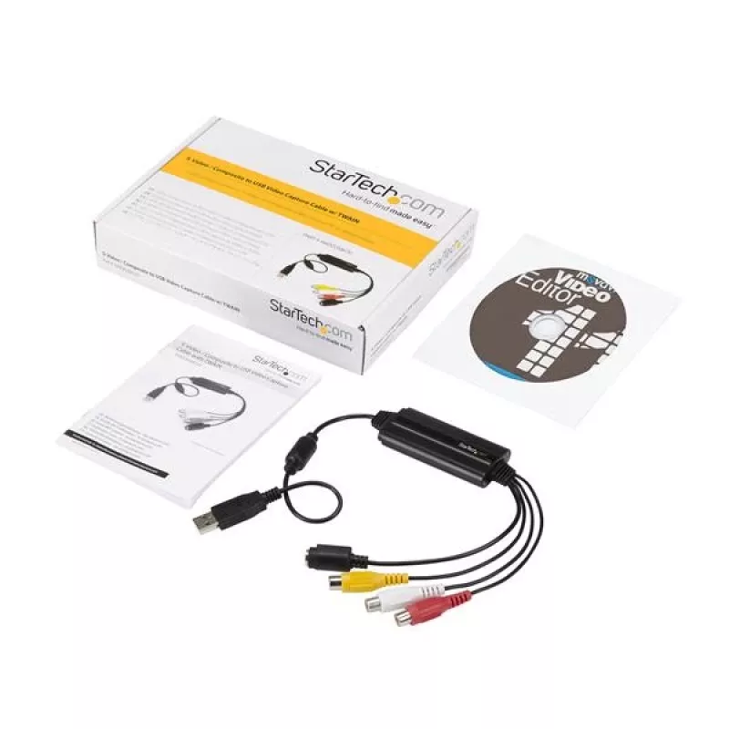 StarTech.com USB vaizdo fiksavimo adapterio laidas – S-Video/Composite į USB 2.0 SD vaizdo fiksavimo įrenginio laidas – TWAIN palaikymas – analoginis į skaitmeninį keitiklis laikmenų saugojimui – tik Windows