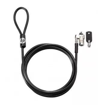 HP Keyed kabelis Lock 10 mm, 1,83 m, apvalus raktas, cinkuotas plienas, juoda