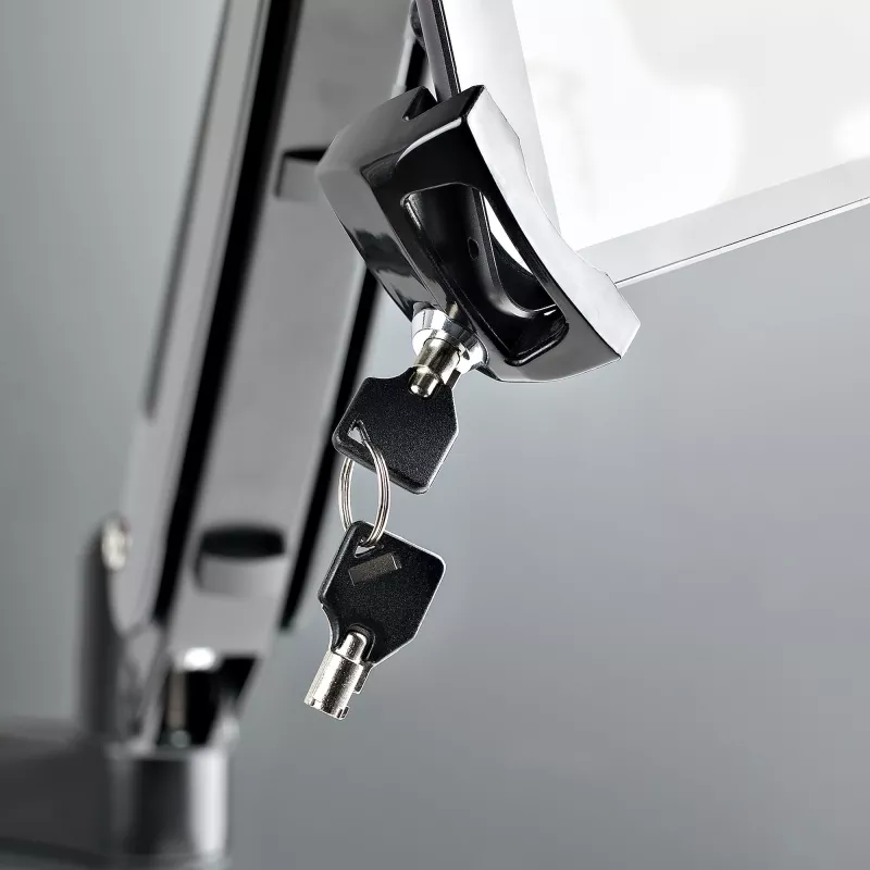 StarTech.com VESA tvirtinimo adapteris planšetėms 7,9–12,5 col. – iki 2 kg (4,4 lb) – 75x75/100x100 VESA formatai – universalus apsaugantis nuo vagystės planšečių VESA spaustukas – saugus planšetės laikiklis – juodas