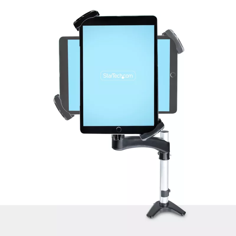 StarTech.com VESA tvirtinimo adapteris planšetėms 7,9–12,5 col. – iki 2 kg (4,4 lb) – 75x75/100x100 VESA formatai – universalus apsaugantis nuo vagystės planšečių VESA spaustukas – saugus planšetės laikiklis – juodas