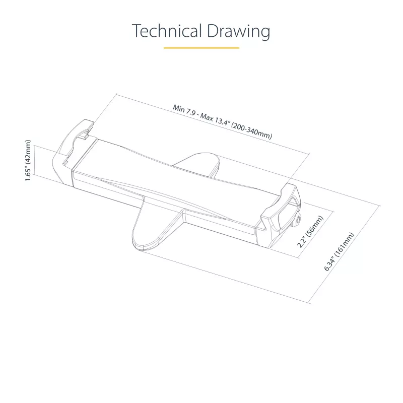StarTech.com VESA tvirtinimo adapteris planšetėms 7,9–12,5 col. – iki 2 kg (4,4 lb) – 75x75/100x100 VESA formatai – universalus apsaugantis nuo vagystės planšečių VESA spaustukas – saugus planšetės laikiklis – juodas