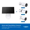 „TP-Link Tapo“ saulės baterija SPEC.: 5,2 V 2,5 W FUNKCIJA: Type-C įkrovimo prievadas, nenutrūkstamas maitinimas, lankstus saulės baterijos montavimas, veikia su baterijos kamera, 4 m įkrovimo laidas (bendras), atspari oro sąlygoms (IP65)