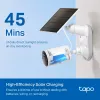 „TP-Link Tapo“ saulės baterija SPEC.: 5,2 V 2,5 W FUNKCIJA: Type-C įkrovimo prievadas, nenutrūkstamas maitinimas, lankstus saulės baterijos montavimas, veikia su baterijos kamera, 4 m įkrovimo laidas (bendras), atspari oro sąlygoms (IP65)