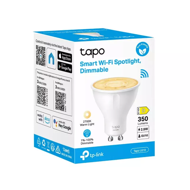 Išmanioji lemputė TP-Link Tapo L610 Wi-Fi reguliuojama balta