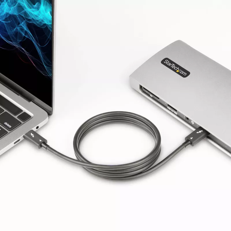 StarTech.com 3 pėdų (1 m) Thunderbolt 4 laidas - 40 Gbps - 100 W PD - 4K/8K vaizdo įrašas - „Intel“ sertifikuotas „Thunderbolt“ laidas - suderinamas su USB4 / Thunderbolt 3 / USB 3.2 / USB-C / DisplayPort