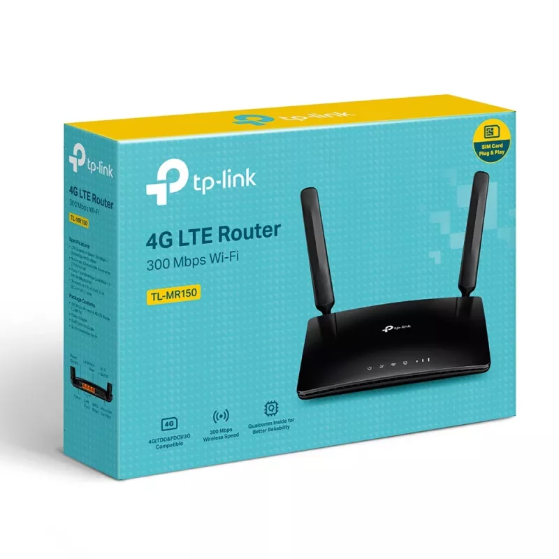 TP-Link TL-MR150 belaidis maršrutizatorius Fast Ethernet Vienos juostos (2,4 GHz) 4G Juodas