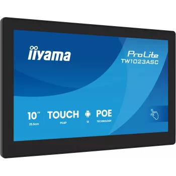 iiyama TW1023ASC-B3P Skaitmeninės reklamos ekranas Kiosko dizainas 25,6 cm (10,1 colio) Wi-Fi 385 cd/m² WXGA Juodas Liečiamas ekranas Integruotas procesorius Android 24/7