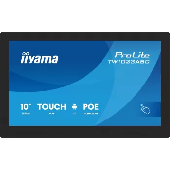 iiyama TW1023ASC-B3P Skaitmeninės reklamos ekranas Kiosko dizainas 25,6 cm (10,1 colio) Wi-Fi 385 cd/m² WXGA Juodas Liečiamas ekranas Integruotas procesorius Android 24/7