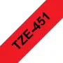Brother TZE-451 etikečių gamybos juosta juoda ant raudonos TZ
