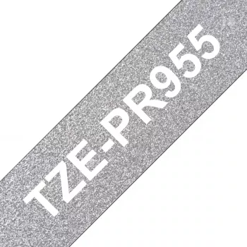 Brother TZE-PR955 etikečių gamybos juosta Balta ant sidabrinio