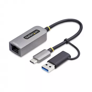 StarTech.com 2.5GbE USB-C prie eterneto adapteris su USB-A keitikliu, NBASE-T NIC, USB 3.0 Type-C 2.5/1G kelių greičių tinklas, Thunderbolt suderinamas, Windows ir Mac