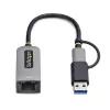 StarTech.com 2.5GbE USB-C prie eterneto adapteris su USB-A keitikliu, NBASE-T NIC, USB 3.0 Type-C 2.5/1G kelių greičių tinklas, Thunderbolt suderinamas, Windows ir Mac