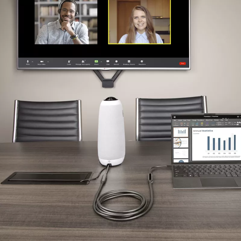 StarTech.com 3m (10 pėdų) aktyvus USB-C laidas, USB 3.2 Gen 2 10 Gbps, ilgas USB Type-C duomenų perdavimo laidas, 60 W galios tiekimas, 8K 60 Hz, DP 1.4 Alt Mode su HBR3/HDR10/MST/DSC 1.2/HDCP 2.2 – USB C į C laidas