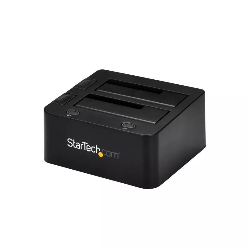 StarTech.com dviejų lizdų USB 3.0 prie SATA ir IDE standžiųjų diskų prijungimo stotelė, USB standžiųjų diskų dokas, išorinė 2,5/3,5 col. SATA I/II/III ir IDE (40 kontaktų) SSD/HDD prijungimo stotelė, karšto keitimo diskų lizdai, viršutinė įkrova