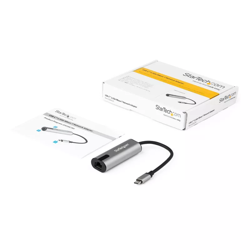 StarTech.com 2.5GbE USB-C į eterneto adapteris NBASE-T NIC - USB 3.0 Type-C 2.5/1 Gigabito/100 Mbps kelių greičių tinklo / USB 3.1 nešiojamam kompiuteriui su RJ45/LAN Thunderbolt 3 suderinamas / MacBook Pro Surface