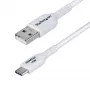 StarTech.com 6.6ft (2m) USB-A į USB-C įkrovimo laidas, įkrovimas ir sinchronizavimas, 3A, USB 2.0, TPE apvalkalas – baltas USB įkrovimo laidas