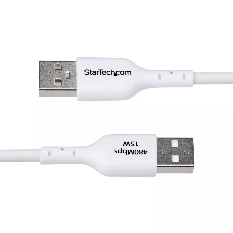 StarTech.com 6.6ft (2m) USB-A į USB-C įkrovimo laidas, įkrovimas ir sinchronizavimas, 3A, USB 2.0, TPE apvalkalas – baltas USB įkrovimo laidas
