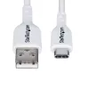 StarTech.com 6.6ft (2m) USB-A į USB-C įkrovimo laidas, įkrovimas ir sinchronizavimas, 3A, USB 2.0, TPE apvalkalas – baltas USB įkrovimo laidas