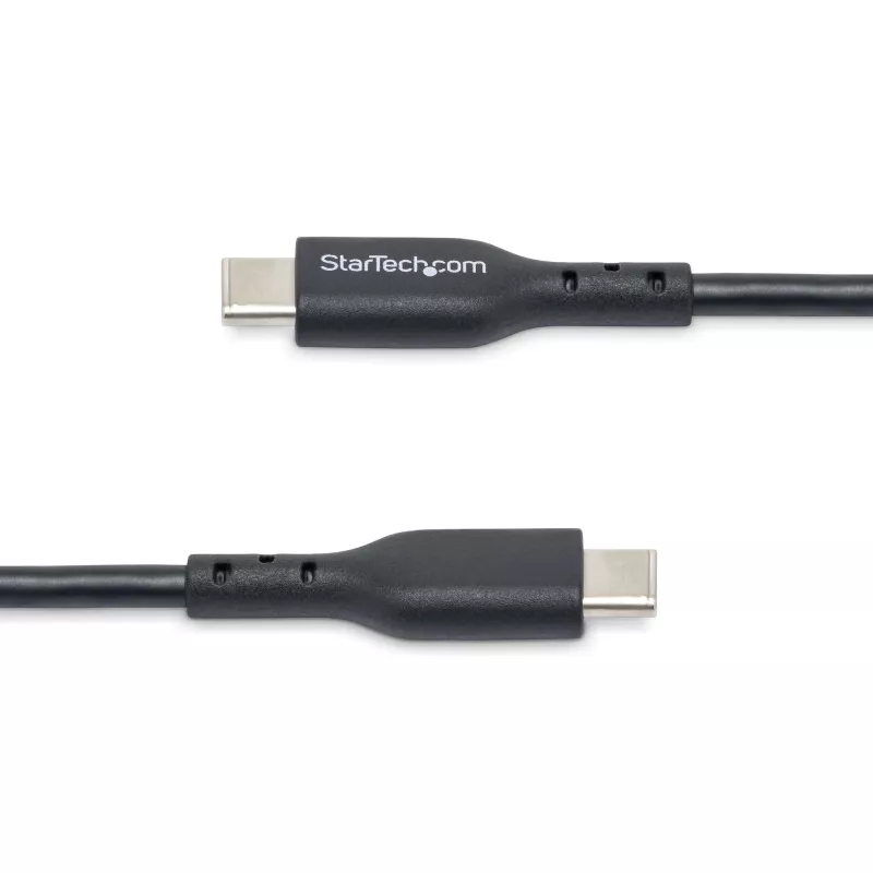 StarTech.com 2m (6 pėdų) USB C įkrovimo laidas, USB-C laidas, USB 2.0 Type-C nešiojamo kompiuterio įkrovimo laidas, 60W 3A maitinimo tiekimas, TPE apvalkalas, USB-C duomenų perdavimo laidas, M/M