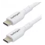 “StarTech.com” 2 m (6,6 pėd.) baltas USB-C įkrovimo laidas, USB C laidas, USB 2.0 C tipo nešiojamojo kompiuterio įkroviklio laidas, 60 W 3 A maitinimo tiekimas, TPE apvalkalas, USB-C duomenų perdavimo laidas, M/M