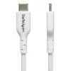 “StarTech.com” 2 m (6,6 pėd.) baltas USB-C įkrovimo laidas, USB C laidas, USB 2.0 C tipo nešiojamojo kompiuterio įkroviklio laidas, 60 W 3 A maitinimo tiekimas, TPE apvalkalas, USB-C duomenų perdavimo laidas, M/M
