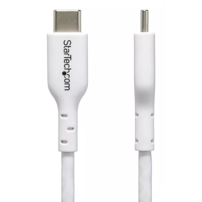 “StarTech.com” 2 m (6,6 pėd.) baltas USB-C įkrovimo laidas, USB C laidas, USB 2.0 C tipo nešiojamojo kompiuterio įkroviklio laidas, 60 W 3 A maitinimo tiekimas, TPE apvalkalas, USB-C duomenų perdavimo laidas, M/M