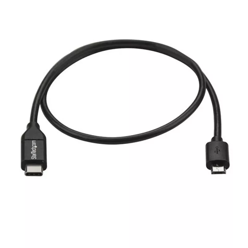 StarTech.com USB-C į Micro-B laidas - V/V - 0,5 m - USB 2.0, 0,5 m, USB C, Micro-USB B, USB 2.0, 0,48 Gbit/s, juodas