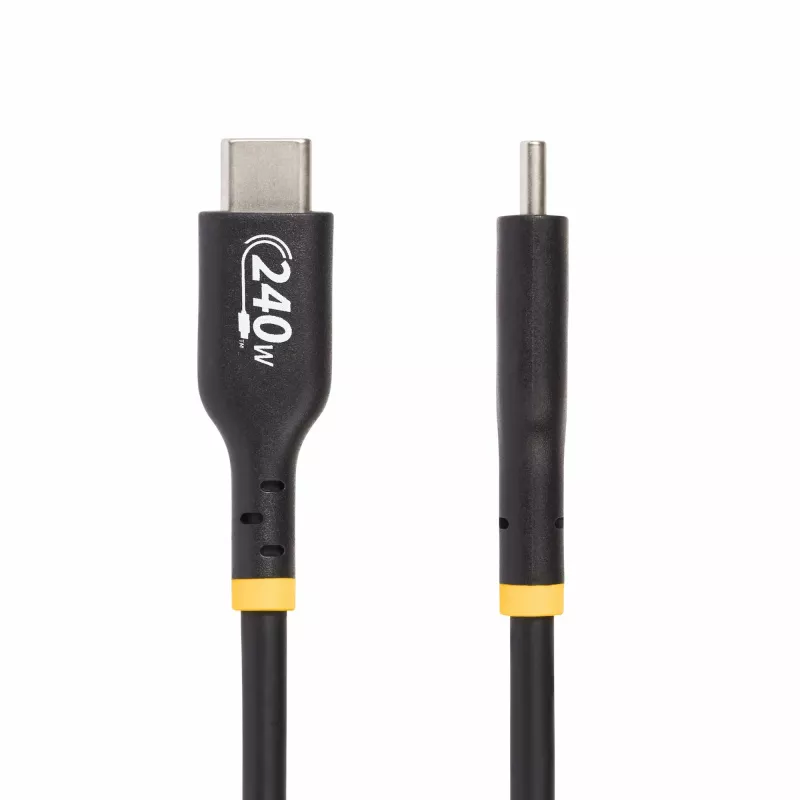 StarTech.com 2 m USB-C įkrovimo laidas, USB-IF sertifikuotas USB-C laidas, 240 W PD EPR, USB 2.0 Type-C nešiojamojo kompiuterio įkroviklio laidas, USB-C duomenų perdavimo laidas, TPE apvalkalas, M/M