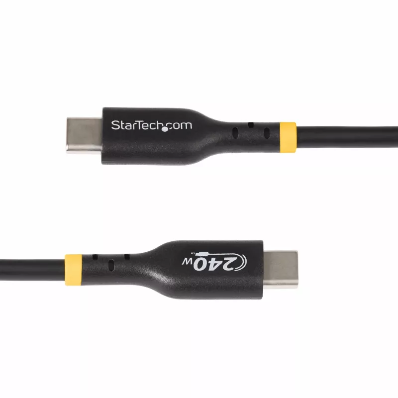 StarTech.com 2 m USB-C įkrovimo laidas, USB-IF sertifikuotas USB-C laidas, 240 W PD EPR, USB 2.0 Type-C nešiojamojo kompiuterio įkroviklio laidas, USB-C duomenų perdavimo laidas, TPE apvalkalas, M/M