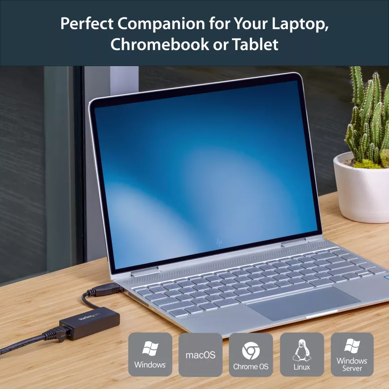 StarTech.com USB 3.0 to Gigabit Ethernet tinklo adapteris, 10/100/1000 Mbps, USB to RJ45, USB 3.0 to LAN Adapter, USB 3.0 Ethernet Adapter (GbE), TAA Complaint