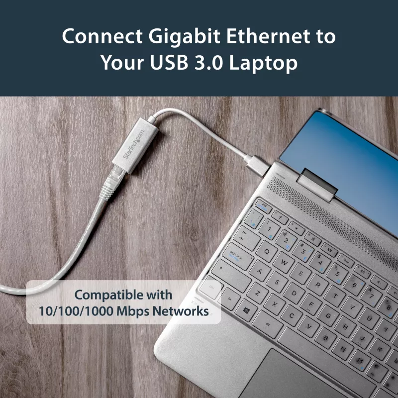 StarTech.com USB 3.0 prie Gigabit tinklo adapteris - sidabrinis, laidinis, USB, Ethernet, 2000 Mbit/s, sidabrinis