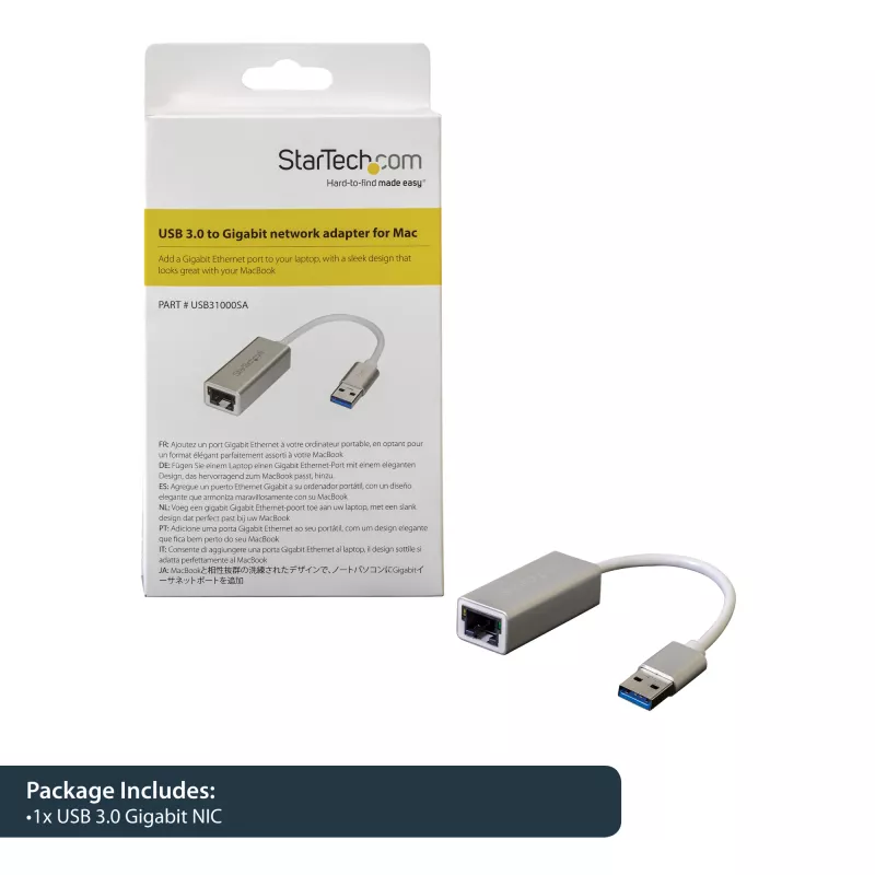 StarTech.com USB 3.0 prie Gigabit tinklo adapteris - sidabrinis, laidinis, USB, Ethernet, 2000 Mbit/s, sidabrinis