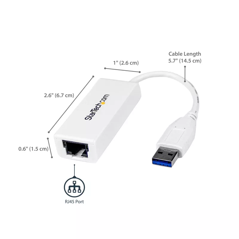 ”StarTech.com USB 3.0“ prie gigabitinio eterneto tinklo adapteris, 10/100/1000 Mbps, USB prie RJ45, USB 3.0 į LAN adapteris, USB 3.0 eterneto adapteris (GbE), atitinkantis TAA reikalavimus