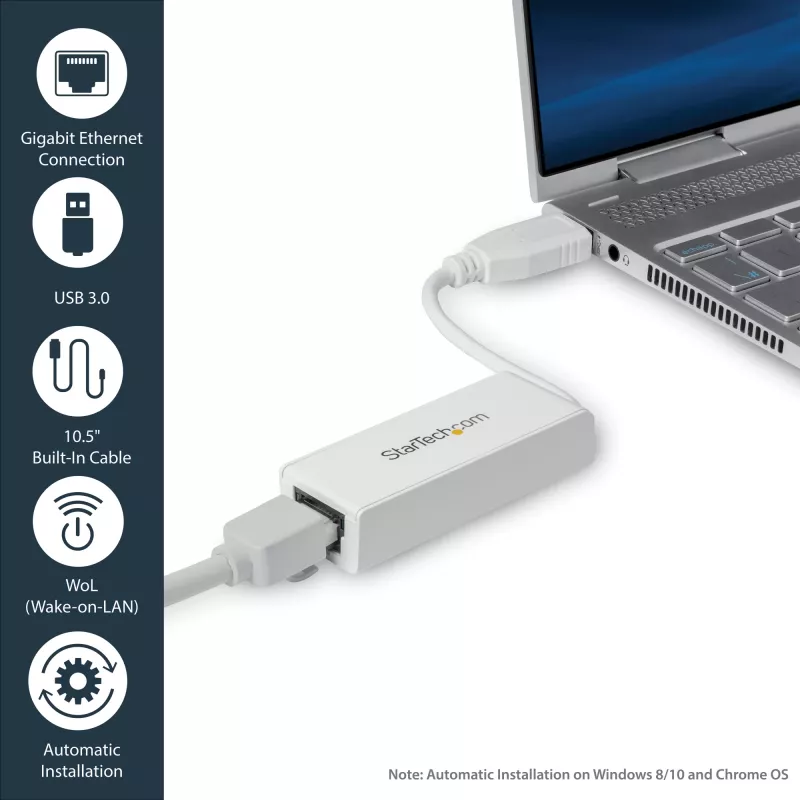 ”StarTech.com USB 3.0“ prie gigabitinio eterneto tinklo adapteris, 10/100/1000 Mbps, USB prie RJ45, USB 3.0 į LAN adapteris, USB 3.0 eterneto adapteris (GbE), atitinkantis TAA reikalavimus