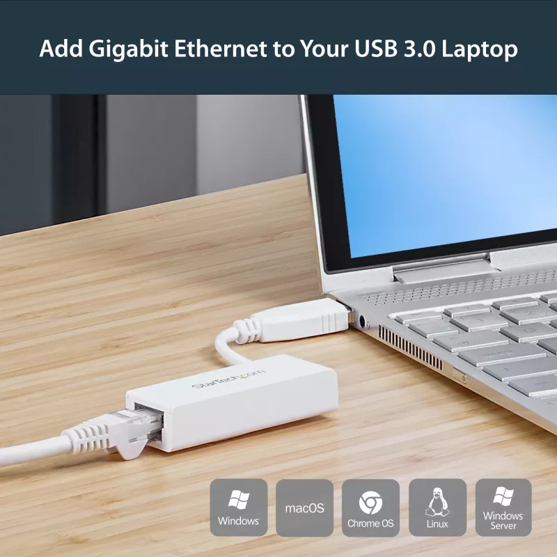”StarTech.com USB 3.0“ prie gigabitinio eterneto tinklo adapteris, 10/100/1000 Mbps, USB prie RJ45, USB 3.0 į LAN adapteris, USB 3.0 eterneto adapteris (GbE), atitinkantis TAA reikalavimus