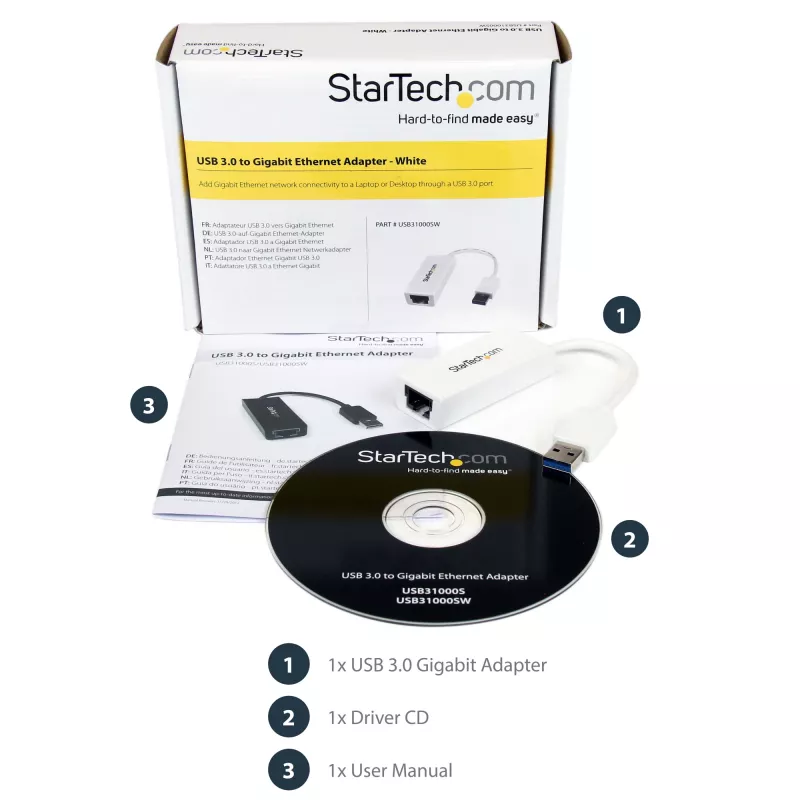 ”StarTech.com USB 3.0“ prie gigabitinio eterneto tinklo adapteris, 10/100/1000 Mbps, USB prie RJ45, USB 3.0 į LAN adapteris, USB 3.0 eterneto adapteris (GbE), atitinkantis TAA reikalavimus