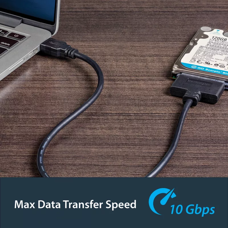 StarTech.com USB 3.1 į 2,5 colio SATA standžiojo disko adapteris – USB 3.1 Gen 2 10 Gb/s su UASP išoriniu HDD/SSD atminties keitikliu
