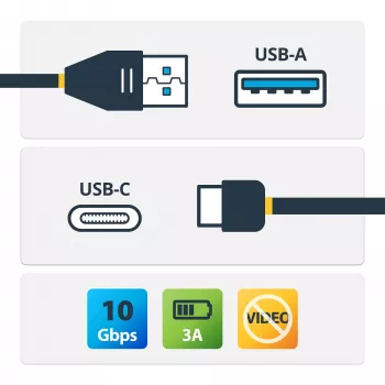 “StarTech.com” 3 pėd. (1 m) USB–USB-C laidas, kištukas/kištukas, 1 m, USB A, USB C, USB 3.2 Gen 2 (3.1 Gen 2), 10 Gbit/s, juodas
