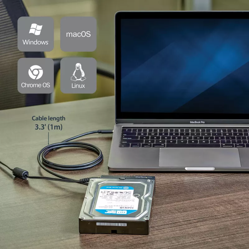 StarTech.com USB 3.1 (10 Gbps) adapterio laidas 2,5”/3,5” SATA diskams - USB-C