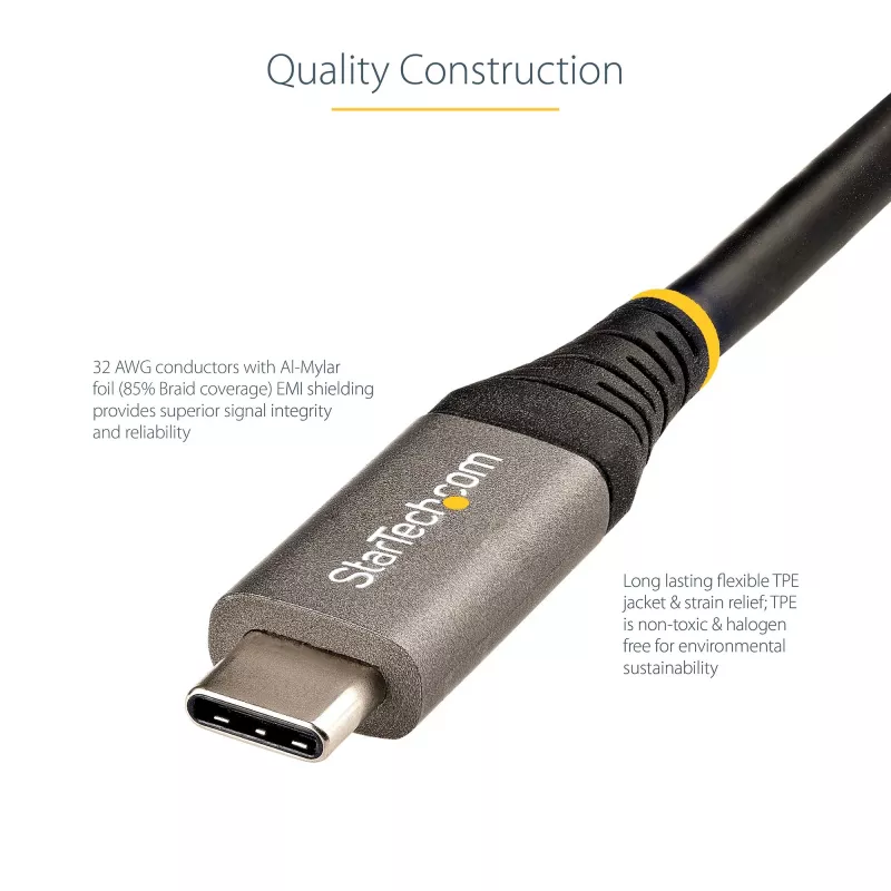 StarTech.com 3ft (1m) USB C kabelis 10Gbps - USB-IF Certified USB-C kabelis - USB 3.1 Type-C kabelis - 100W (5A) Power Delivery Charging, DP Alt Mode - USB C to C Cord - Charge & Sync