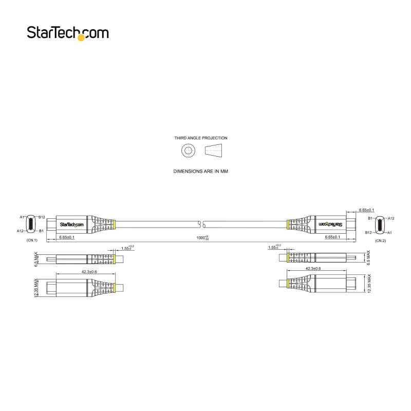 StarTech.com 3ft (1m) USB C kabelis 10Gbps - USB-IF Certified USB-C kabelis - USB 3.1 Type-C kabelis - 100W (5A) Power Delivery Charging, DP Alt Mode - USB C to C Cord - Charge & Sync