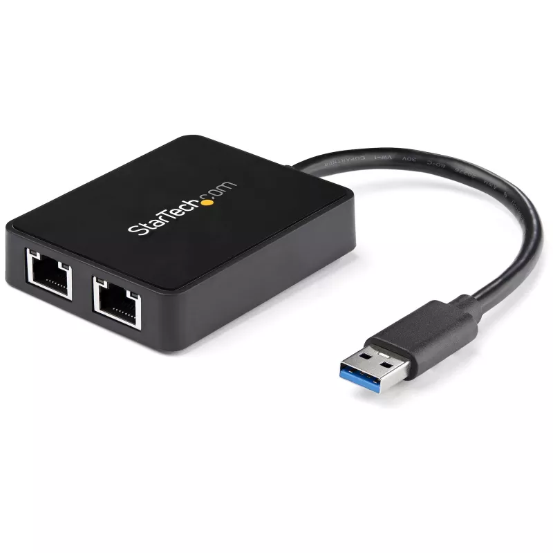 StarTech.com USB 3.0 į dviejų prievadų Gigabit Ethernet adapterį NIC su USB prievadu